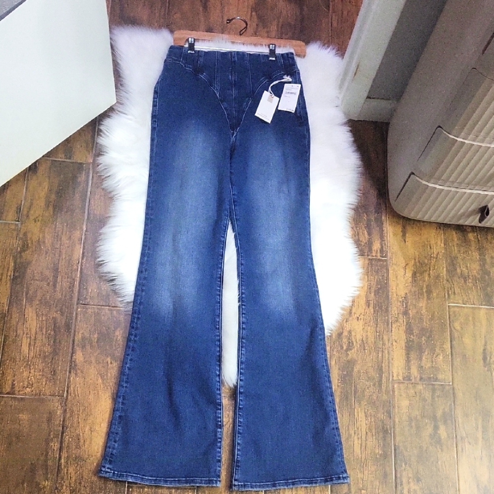 Good American Dark Blue Flare Jeans